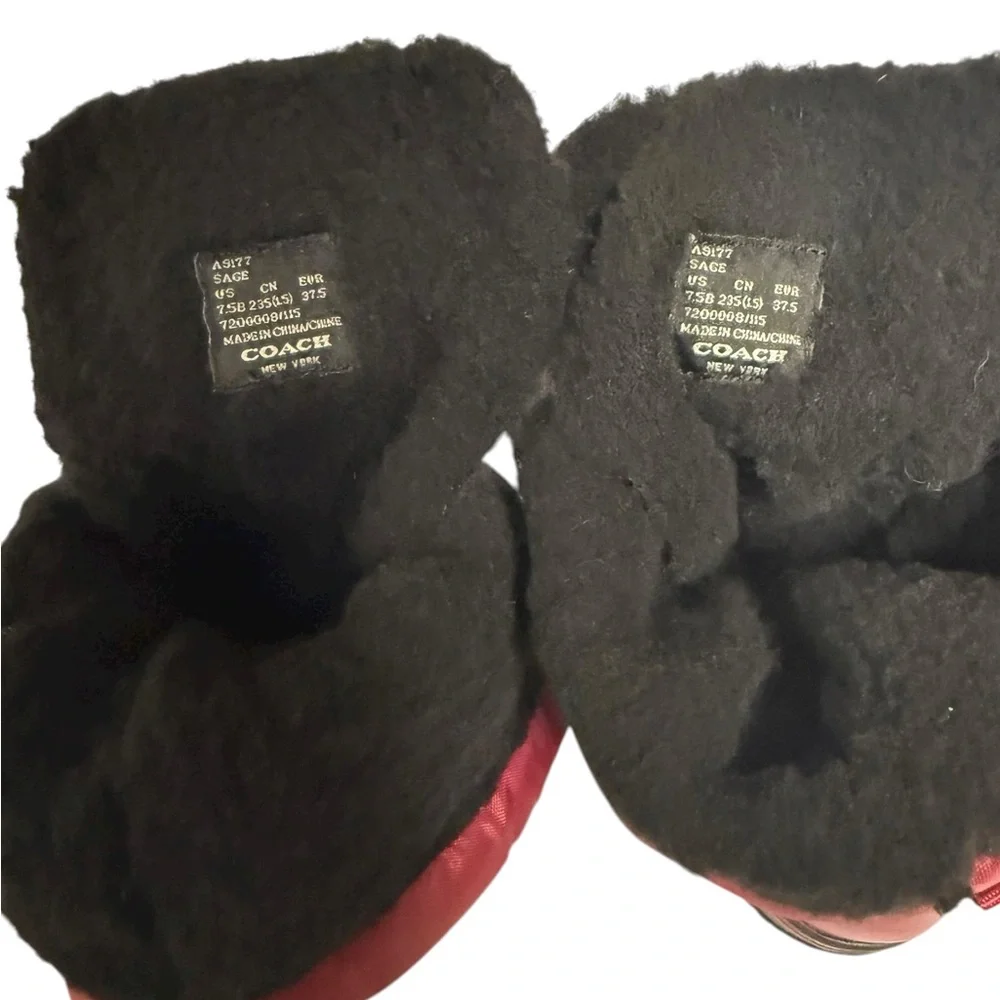 Coach Sage Burgundy Winter Snow Boots 7.5B - Picture 8 of 9